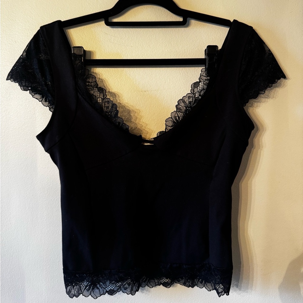 Free People (we the free) Black Lace Top